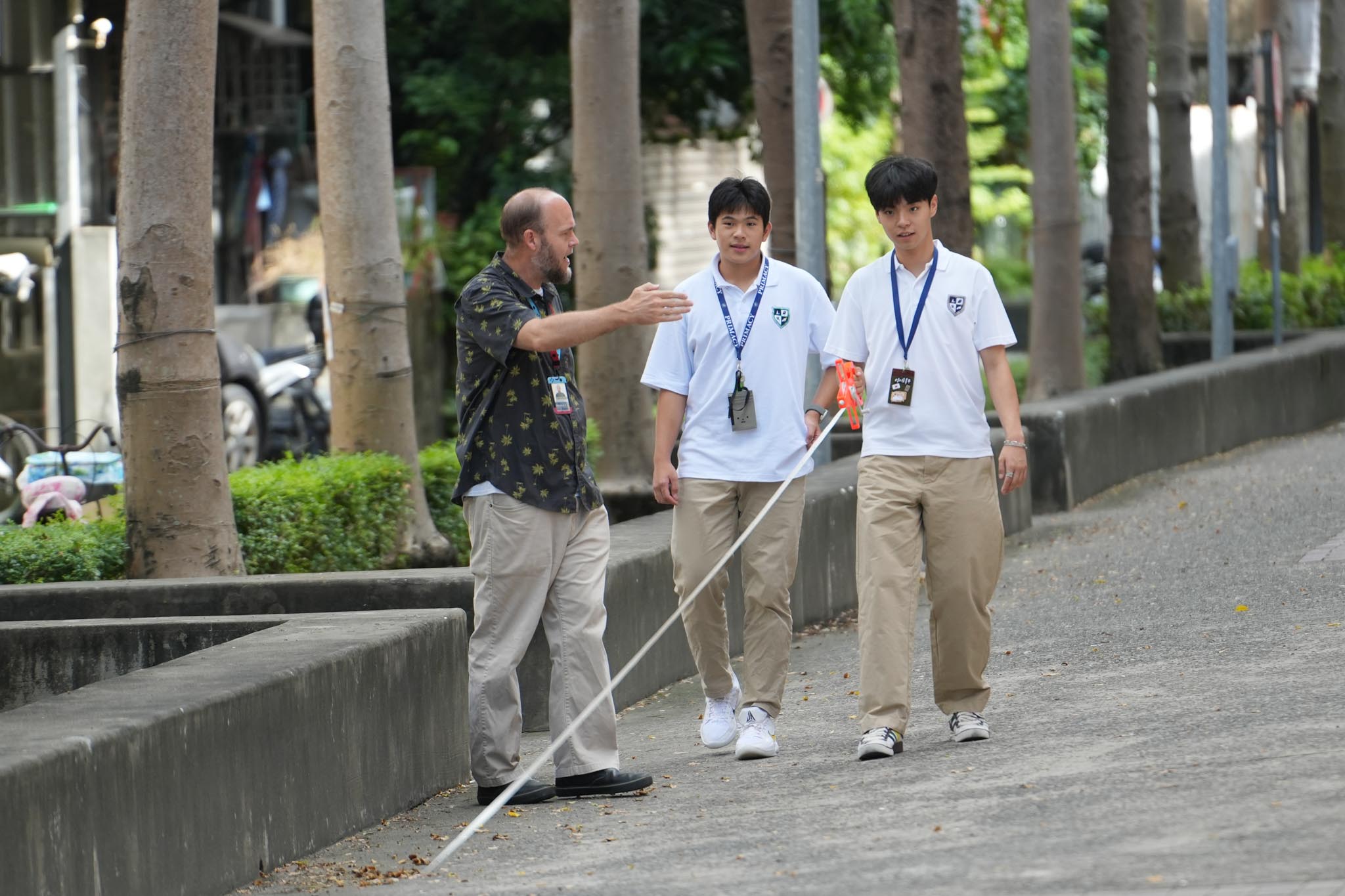 Teacher with students